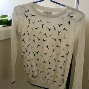 Elle “Eiffel Tower” Printed Sweater